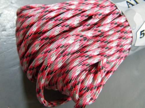 RG111H ROLLO PARACHUTE CORD PARACORD PINK CAMO