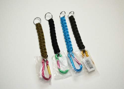 MIS001 LLAVERO FIADOR C/MOSQUETON PARACORD VARIOS COLO.