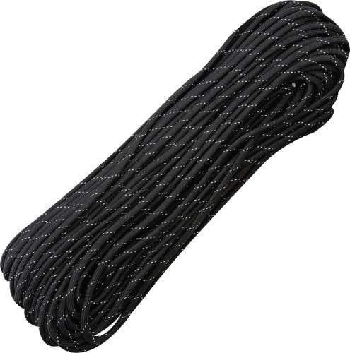 RG1059H ROLLO PARACHUTE CORD PARACORD NEGRO REFLEJANTE